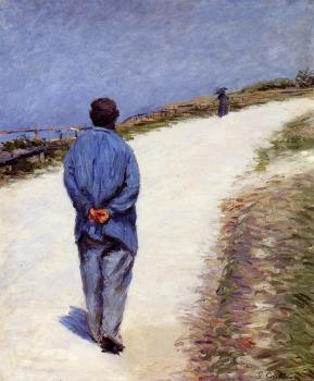 Gustave Caillebotte : Man in a Smock aka Father Magloire on the Road between Saint Clair and Etreta